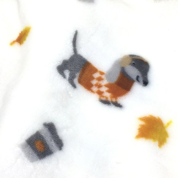 Dachshund Dog Throw Blanket MicroFleece Pumpkin Spice Coffee Sweater Fall Leaves - Picture 10 of 11